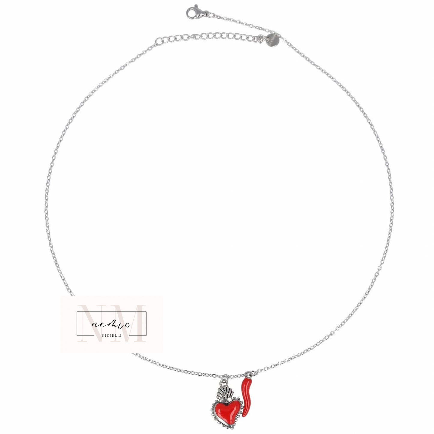 Collana con cuore sacro e corno